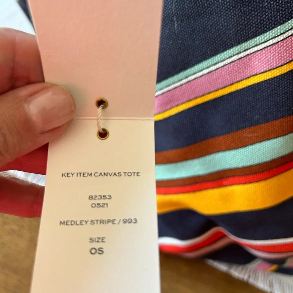 Tory Burch Multicolor Striped Women's Tote Bag- medley strip classic -NWT